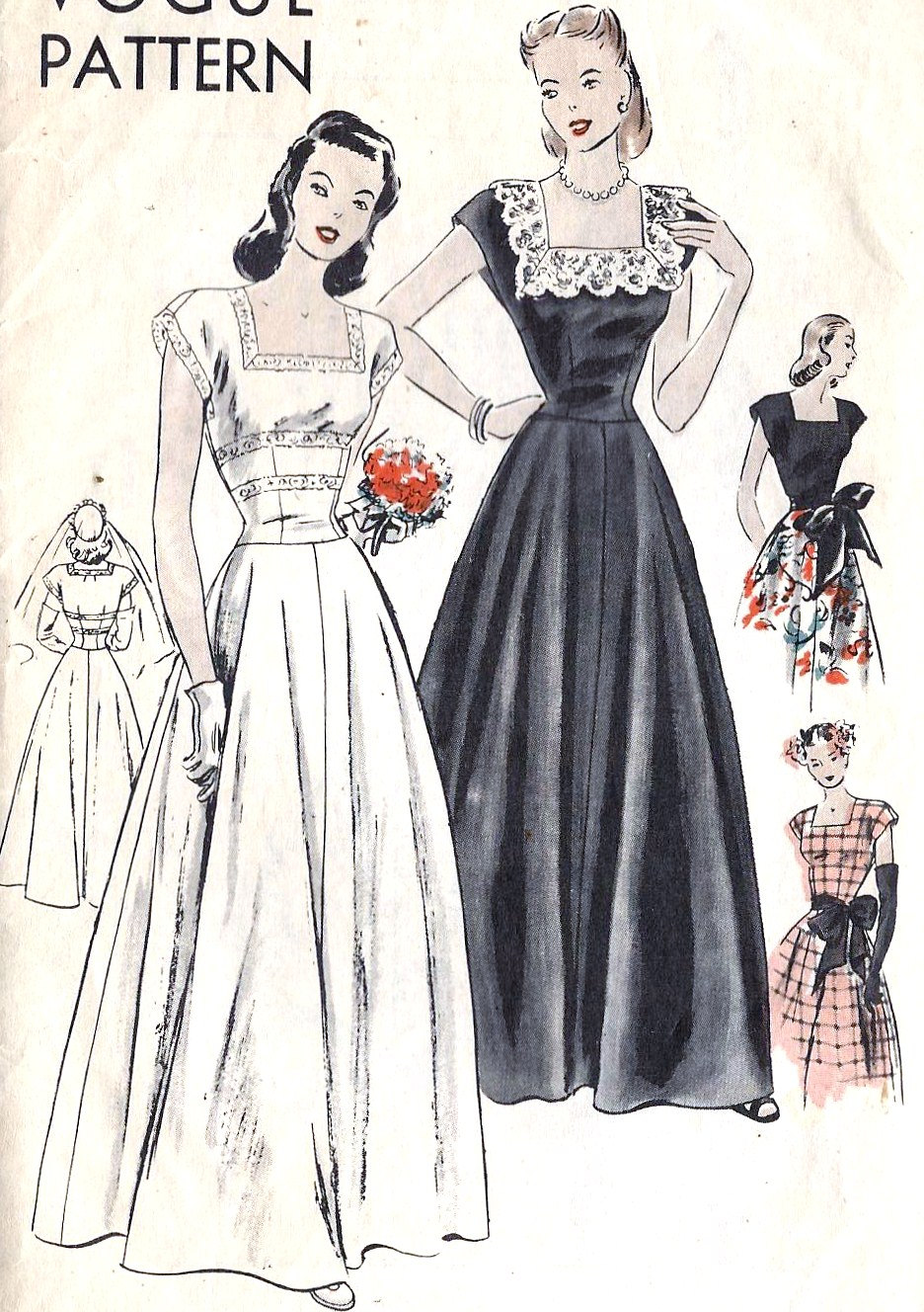 Evening Gown 1940s Dress Pattern